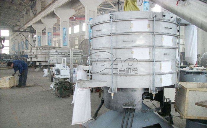 巨寶圓形擺動篩客戶調(diào)試現(xiàn)場 圓形擺動篩